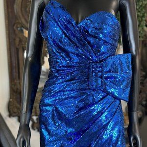 Dundas Strapless Sequins Tulle Mini Dress Sz 40 IT
